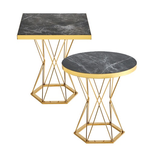 CWT267 헥사곤 테이블 철재 골드 원형 사각 식탁 탁자 포인트 