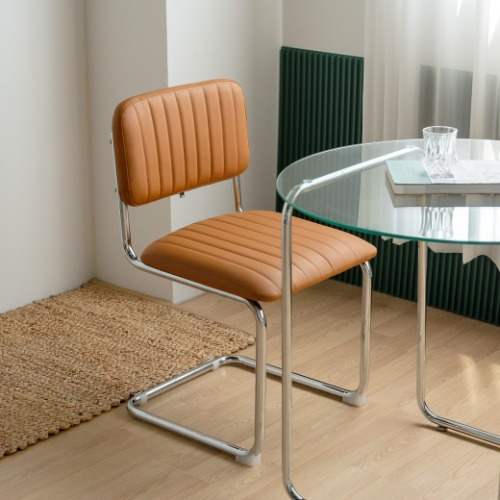 [원쁠원] CLC460 오스카 사이드체어 1개+1개인조가죽 스틸 퀄팅 홈 카페 포인트 디자인 의자