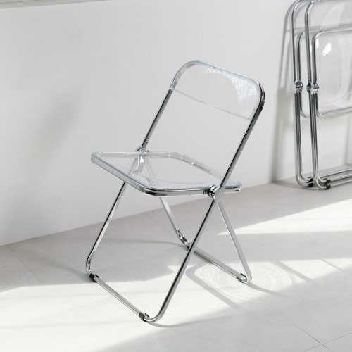 [리퍼상품]   CPC406 플리아 체어 투명 접이식 의자 폴딩 카페 플라스틱 미드센추리