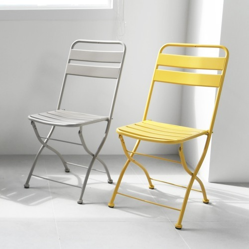 [리퍼상품] CYC340 밀크 싱글 의자 접이식 폴딩 야외용 의자 베란다 업소 정원 옥상