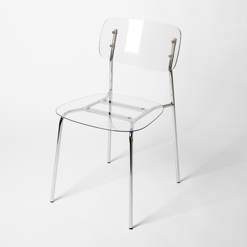 CPC449 룩스 투명 체어 플라스틱 투명 디자인 실버 인테리어 의자