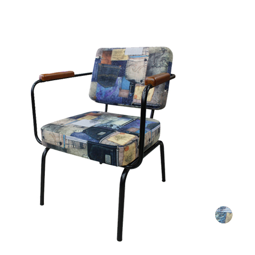 CFS013 레이소파 청바지 패브릭 철재 패턴 매장 업소 디자인 의자 
