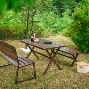 CYT231 야외테이블 목재 철재 야외 식탁 운동장 정원 마당 펜션