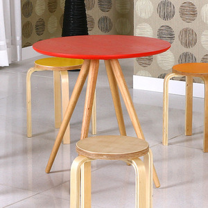 CWT018 디자인테이블 우드 원형 컬러 포인트 인테리어 탁자 식탁 